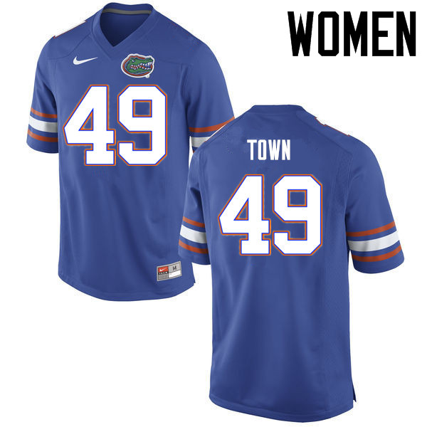 Women Florida Gators #49 Cameron Town College Football Jerseys Sale-Blue